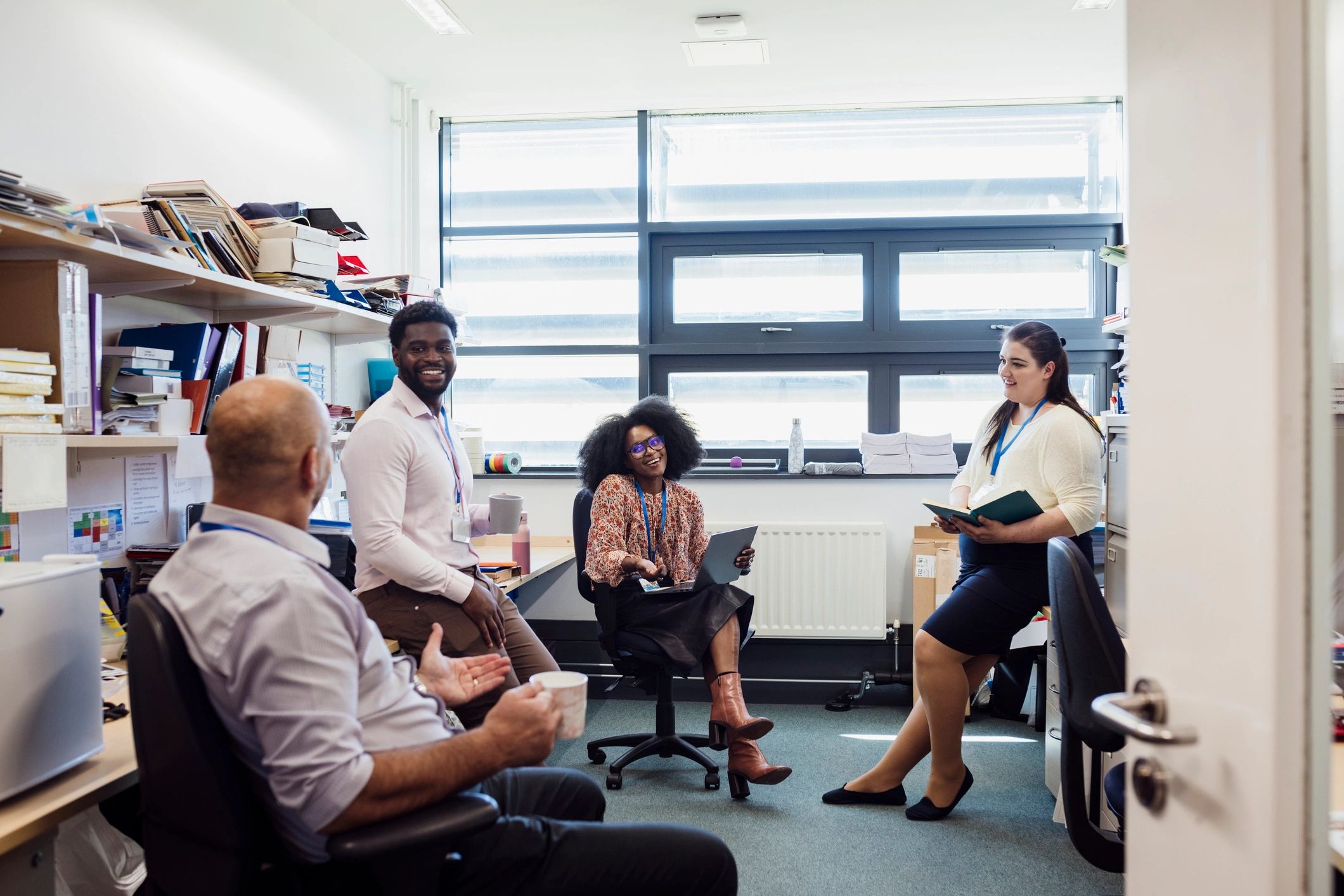 Consulting professionals collaborating in an office